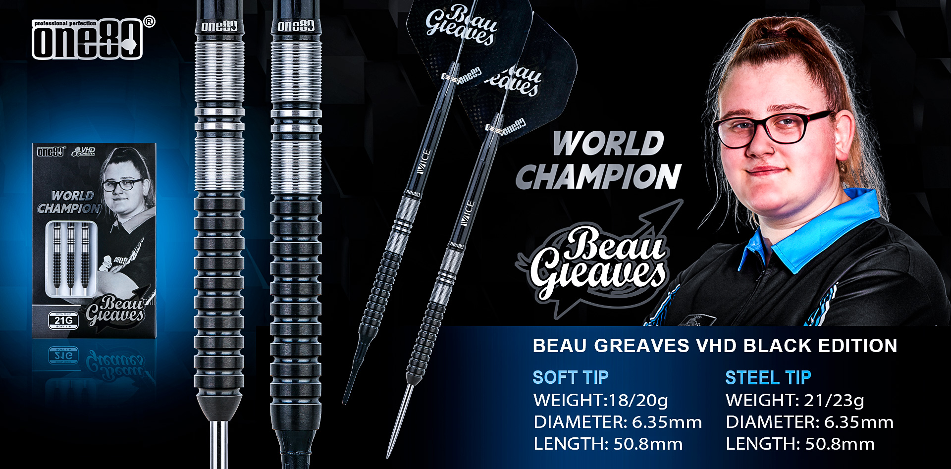 One80 Beau Greaves VHD Black Edition